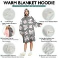 thumbnail image 5 of Footballs with Bows Pattern Wearable Oversized Blanket,Wearable Blanket Hoodie for Adults,Cozy Hooded Blankets with Super Pockets,Super Warm Fuzzy Pullover for Women & Men, 5 of 6