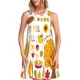 thumbnail image 1 of Easygdp HAPPY FALL Y'ALL para Vestido Transpirable de Mujer, Vestido Suelto de Manga Corta con Pliegues y Bolsillos para el Verano, 1 of 7