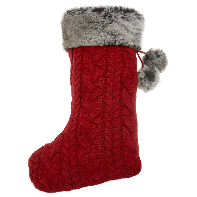 Bouclair Red Kane Knit Stocking