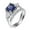 Silver, variant on YYKihy Bright Zircon Ring Round Blue Stone Jewelry Fashion Jewelry Engaged Ring For Women
