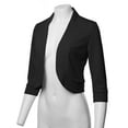 thumbnail image 4 of FashionOutfit Women's Solid 3/4 Sleeves Open Front Bolero Jacket Shrug - Made In USA, 4 of 4