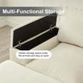thumbnail image 4 of Sectional Sofa Deep Seat Sofa Couch with Ottomans, Corduroy Sofa Sleeper Comfy Upholstered Furniture for Living Room, Apartment, Office, (4-Seat & 2-Ottoman, Beige), 4 of 19