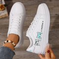 thumbnail image 6 of Women's Fashion Sneakers White Shoes Comfortable Breathable Casual Platform Sneakers Low Top Lace Up Footwer for Walking Running Wedding, 6 of 9