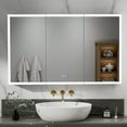 thumbnail image 3 of Rim-s 48W x 30Tall Bathroom Medicine Cabinet with LED, Anti-Fog, Dimming, Adjustable Shelves, Aluminum Frame, Recessed or Surface Mount, 3 of 24