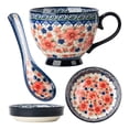 thumbnail image 2 of Ceramic Breakfast Coffee Mug Set - Porcelain Tea Cup with Saucer - Morning Coffee Cup Set - 19cm Plate Set, 2 of 8