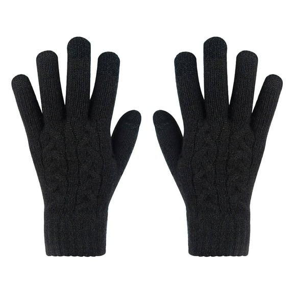 qolati Knit Winter Gloves for Men Women Stretchy Fleece Lined Thermal Warm Touchscreen Gloves Running Cycling Driving Working Hiking Mittens Gloves