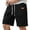 Black, variant on MIXUE Mens Shorts Summer Cargo Solid Color Elastic Waist Drawstring Fashion Loose Sports Daily-Wear,Brown,S