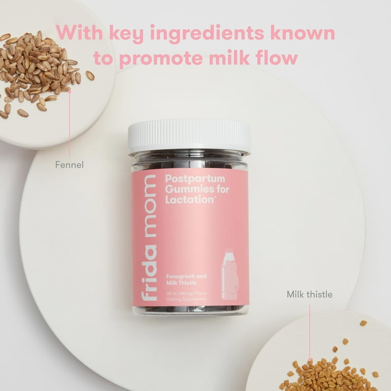 Frida Mom Postpartum Gummies for Lactation with Fenugreek and Milk
