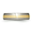 thumbnail image 3 of Chisel Titanium Brushed with 14k Gold Inlay 6mm Band, 3 of 7