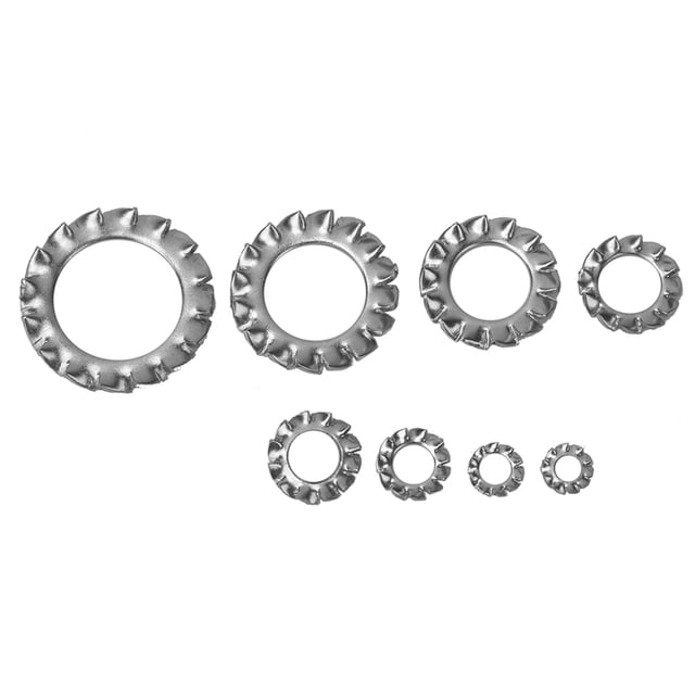 Serrated External Lock Washer Assortment Set, Flat Washer Set, Maintenance Staff For Fixing Components Home Repairing Artisan
