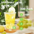 thumbnail image 2 of 300 Pack 12 oz Clear Plastic Cups,12 Ounce Disposable Cold Drinking Cups for Party, Picnic, BBQ, Travel, Christmas, Events, 2 of 4
