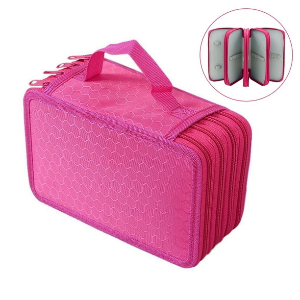 Organizador de 72 ranuras para lápices, estuche para lápices de colores de 4 capas, estuche para estudiantes, estuche para bolígrafos, estuche estacionario con cremallera para viajes de oficina, escue