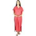 thumbnail image 3 of Bimba Maternity Hospital Kaftan With Belt Rayon Nursing Night Gown, Front & Back Buttons, 3 of 8