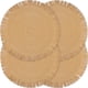 thumbnail image 1 of Juego de 4 manteles individuales redondos de papel tejido trenzados de 15 pulgadas para interiores y exteriores, para mesas de comedor, granja rústica (marrón, 4), 1 of 5