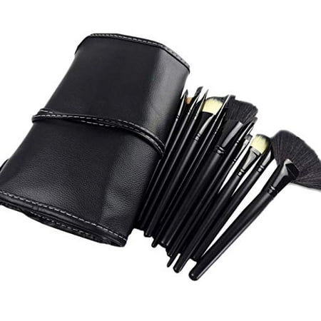 Professional Hollywood Style Makeup Brushes with Vegan Roll Up Case, 24 Piece