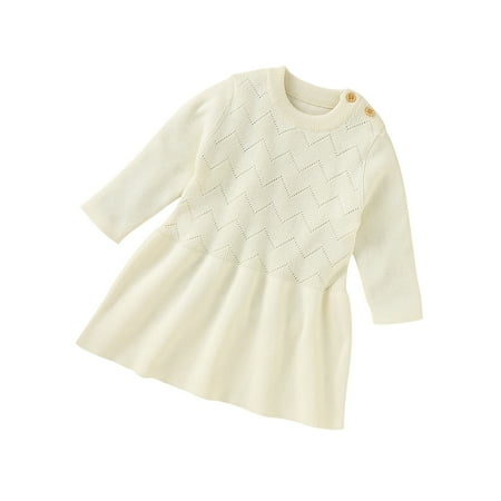 

Seyurigaoka Baby Girls Knitted Dress Spring Autumn Toddlers Princess Skirt