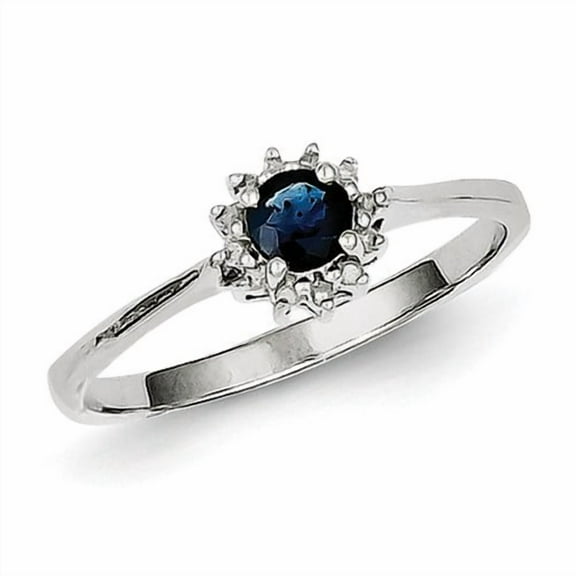Primal Silver Sterling Silver Rhodium-plated Sapphire and Diamond Ring