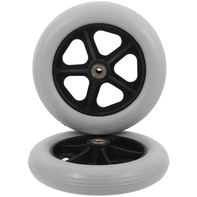 2 ruedas de repuesto para andador, para sillas de ruedas motrices, ruedas delanteras para carritos pequeños y carritos de compras, conjunto de ruedas para silla de ruedas, color gris