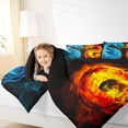 thumbnail image 4 of Feelyou Blue Orange Dragon Queen Comforter Set, Cartoon Animal Bedding Comforter Set, 3pcs, 4 of 8