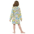 thumbnail image 5 of FORMRS Niños Bathrobe Unisex Hooded Robe Soft Plush Pajamas Sleepwear, Size 2-3T, Blue Floral Wave, 5 of 7