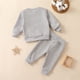 thumbnail image 2 of Gibobby Conjunto para bebé Niñas Conjunto de ropa de invierno de manga larga de Color sólido para niños pequeños y Niñass, pantalones, 2 uds.(Gris, 0-6 Meses), 2 of 5