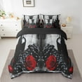 thumbnail image 2 of Valenitne Romantic 7 Pieces Full Comforter Set,Women Red Rose Bed in a Bag Comforter & Sheet Set All Season,Glasses Bedding Sets with Comforter, Sheets, Pillowcases & Shams, 2 of 5