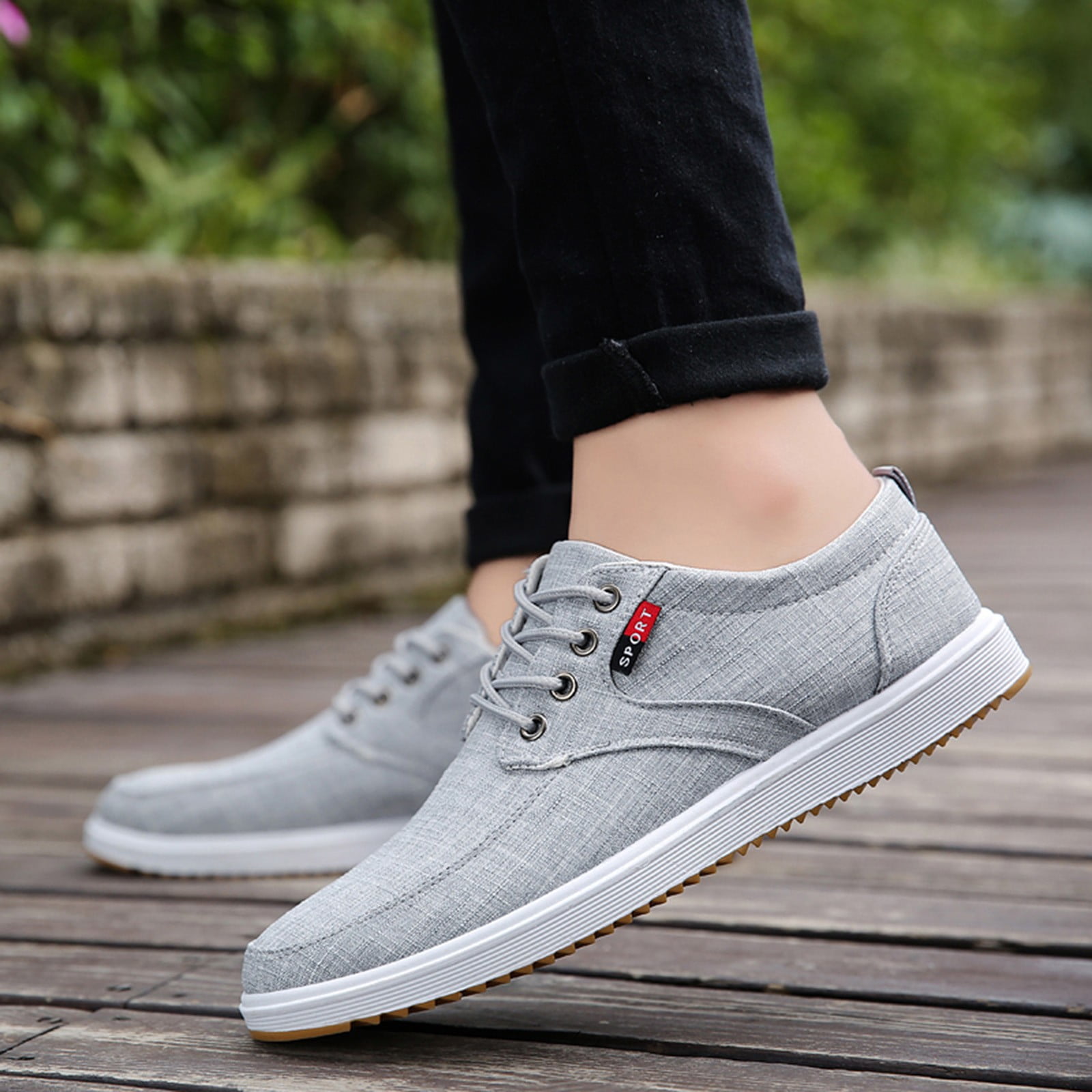 Buy Comfort Round Toe Breathable Lace Up Sports Sneakers - Grey | Fashion |  DressFair.com