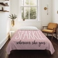 thumbnail image 4 of Pink Tapestry for Bedroom Wall Hanging Tapestry, She Leaves A Little SPARKLE Wherever She Goes Ceiling Backdrop Tapestries Poster Blanket Wall Decor for Teens Room Living Room Dorm 39" x 59", 4 of 8