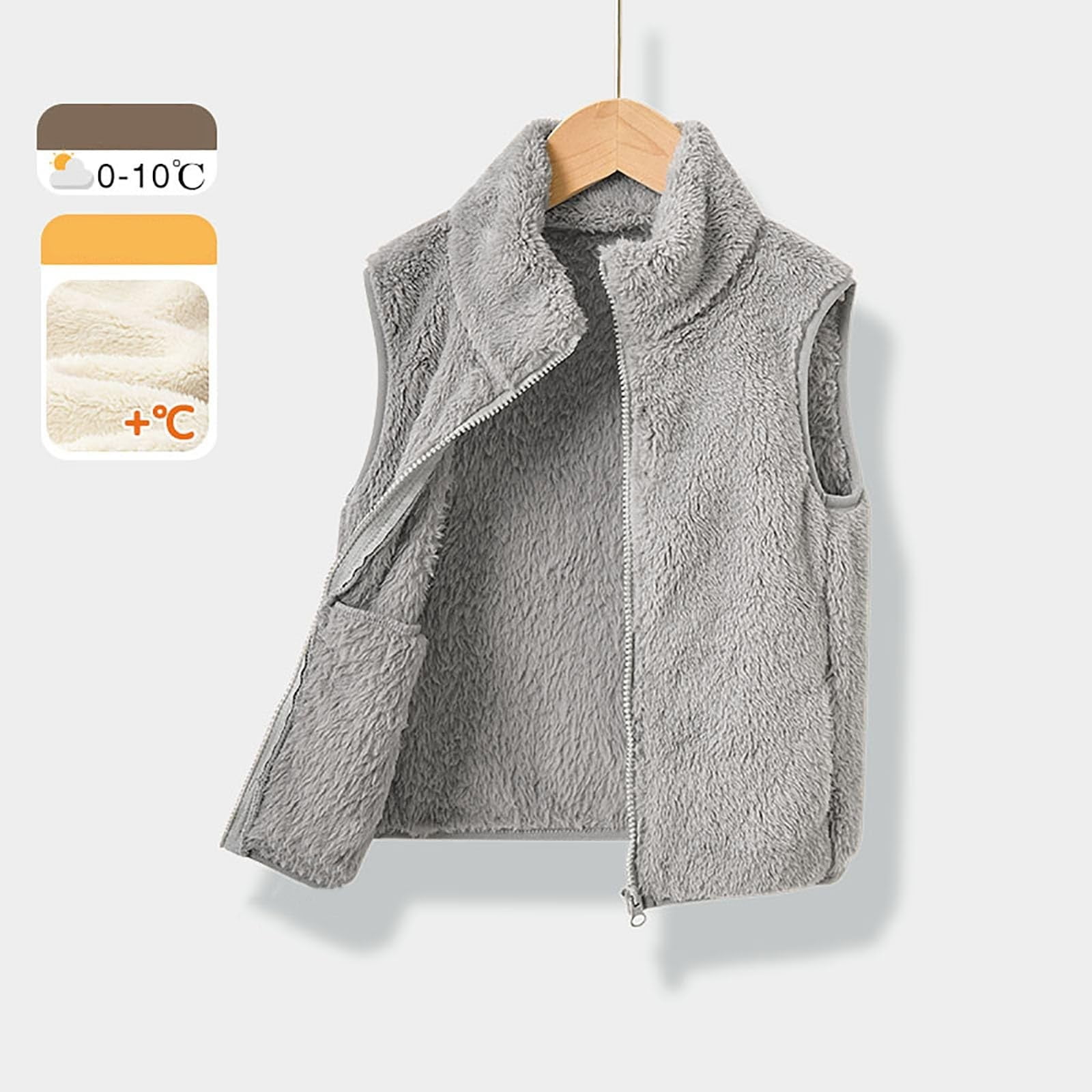 Toddler Children's Vest Stand Up Collar Sleeveless Teddy Vest Plain Short With Zip Winter Jacket Warm Clothing Unisex Top Girls Bra Crop Top Dance Shirts for Girls Yoga Tops Summer 12-18 Months Red