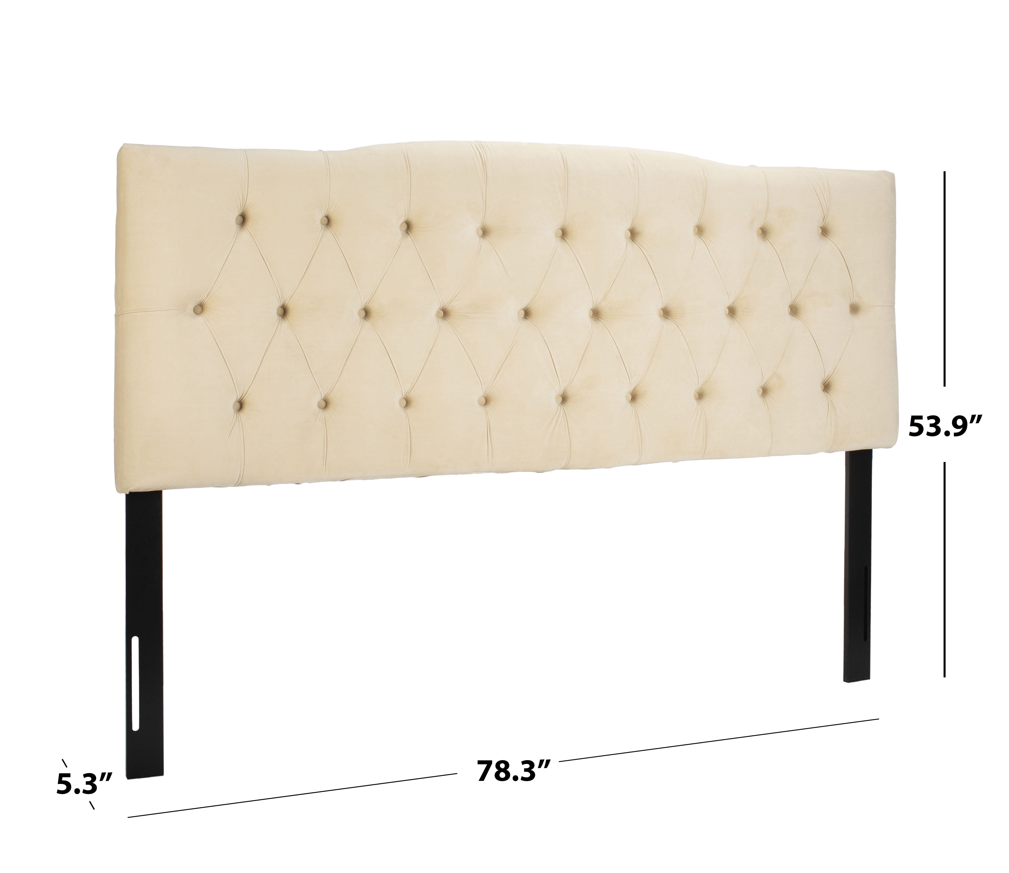 SAFAVIEH Axel Modern Glam Tufted Headboard, King, Buckwheat