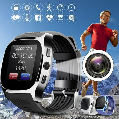 Bluetooth Smart Watch Phone Mate SIM FM Pedometer for Android IOS iPhone (Best Pedometer App For Iphone 6 2019)