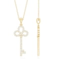 thumbnail image 4 of Rosec Jewels Lab Grown Diamond Key Necklace Pendant with Chain - Ef-Vs Quality Pave Diamond Necklace - Anniversary Gift, 14K Yellow Gold, 4 of 8