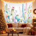 thumbnail image 3 of Watercolor Cactus and Succulent Arrangement Against White Background Whimsical Illustration for Plant Lovers Botanical Wall Art Housewarming Gift Tapestry Wall Hanging for Bedroom and Living Room, 3 of 7