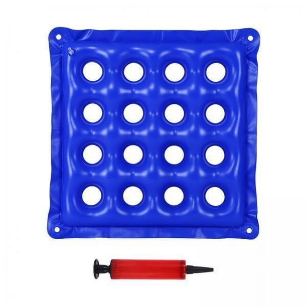 3x Cojines De Asiento Inflables Antiescaras Almohadilla De Asiento Portátil Para Aliviar El Dolor De Presión Azul