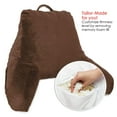 thumbnail image 6 of Clara Clark Bed Rest Reading Pillow with Arms and Pockets, for Kids Teens & Adults - Premium Shredded Memory Foam TV Pillow, Medium, Brown, 6 of 7