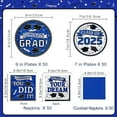 thumbnail image 2 of Graduation Plates and Napkins 2025 Graduation Party Supplies, Congrats Grad Disposable Dinner Plates, Dessert Paper Plates, and Napkins for Blue Graduation Party Decoration, Serves 50, 2 of 10