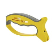 Smiths 50170 JIFFY V-Sharp Knife & Scissors Sharpener - Right & Left-Handed Scissors - Carbide Blades - Outdoor Sharpener for Pocket, Hunting, Fishing & Kitchen Knives - Handheld Pullover Sharpener