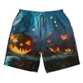 thumbnail image 3 of Uemuo Spooky Halloween Pattern Men's Swim Trunks Hawaiian Beach Bathing Suit Swimsuits Beach Quick-Dry Shorts with Pockets-, 3 of 9