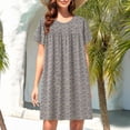 thumbnail image 5 of MEICHEN Women's Summer Sleepshirts Cotton Silk Short Sleeved Sleep Dress for Middle Aged Women New Loose Fitting Home Wear Elderly Sleepwear Plus Size Dress, 5 of 5