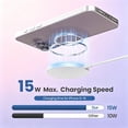 thumbnail image 5 of Wireless Charger,15W Fast Charging Pad Compatible with iPhone 17/16/15/14/13/12 Series & AirPods 4/3/2/Pro Magnetic Charging Stand，3Pack，White, 5 of 11