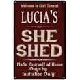 thumbnail image 1 of LUCIA'S She Shed Red Sign Lady Cave 8 x 12 High Gloss Metal 208120088485, 1 of 1