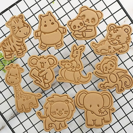 

Beechoice Animals Baking Pie Cookie Cutter Fondant craft Cake Decorating Cutter Molds Crust Cutters Mini Cookie Cutters with Spring Ejection Forest Animal Cookie Cutters Molds for Kids