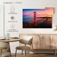 thumbnail image 5 of Elephant Stock Golden Gate Wall Art - Horizontal Canvas Wall Art - Living Room Wall Decor - Architecture Canvas - Brown And Blue Decor - 12" x 8", 5 of 8