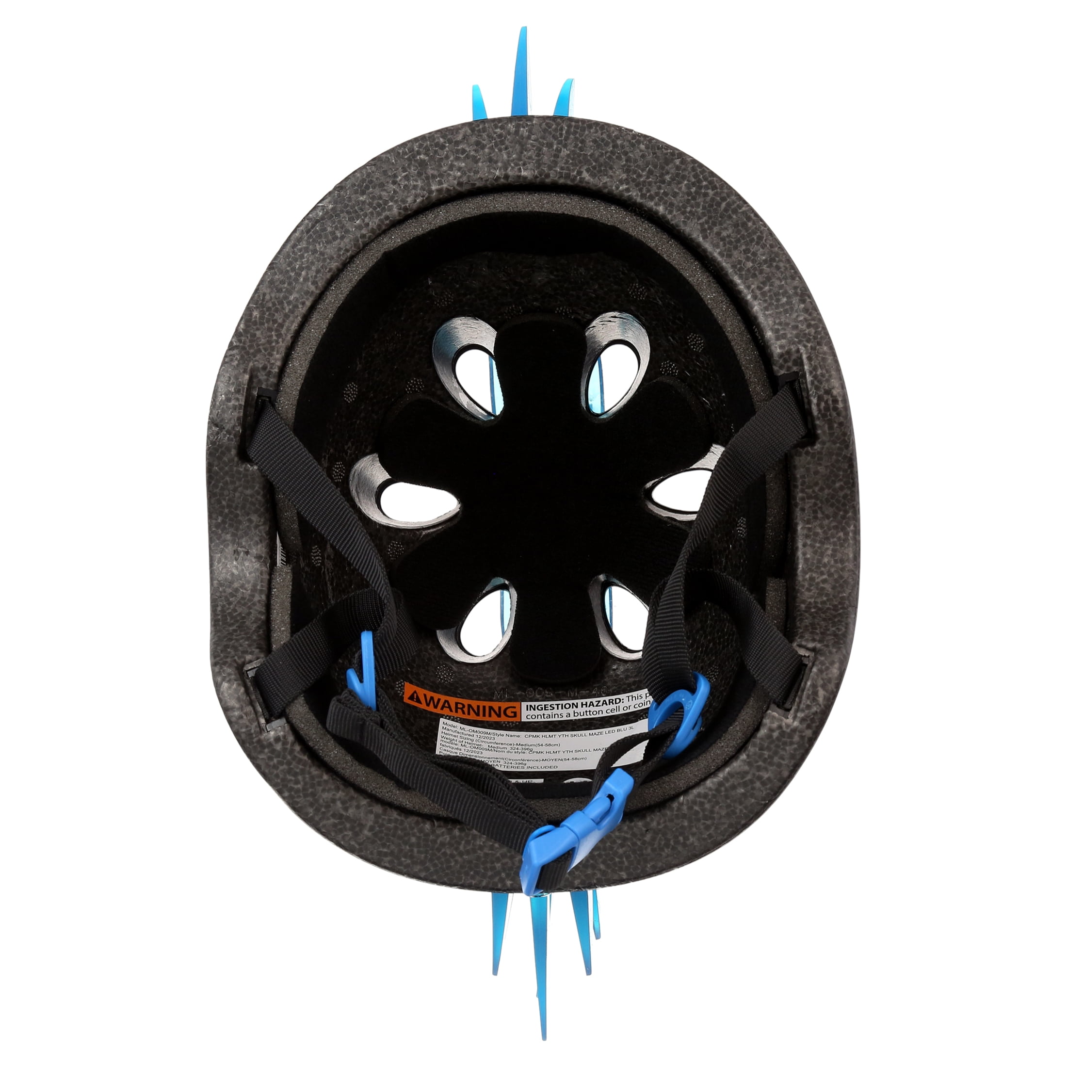 Krash! Skull Maze Youth LED Bike Helmet, Blue (Boys/Girls)