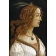 thumbnail image 2 of Botticelli, Sandro 23x32 White Modern Wood Framed Museum Art Print Titled - Portrait of a Young Woman, 2 of 4
