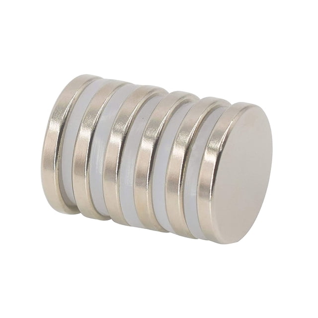 Imán de disco de neodimio de 25 mm de diámetro x 3,5 mm de grosor, 6 kg de tracción (paquete de 6)