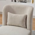 thumbnail image 5 of Hassch Modern Chenille Swivel Barrel Chair with Pillow, Upholstered Armless Accent Chair with Round Metal Base for Living Room, Lounge, Bedroom (Beige), 5 of 8