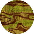 thumbnail image 1 of Ahgly Company Machine Washable Indoor Round Abstract Yellow Modern Area Rugs, 6' Round, 1 of 4
