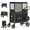 Black, variant on TouHeart Foldable Wagon Stroller for 2 Kids, 3-in-1 Stroller Wagon with Canopy, 5-Point Harness, 180° Adjustable Handlebars, Removable Seat for Toddlers and Child, Black