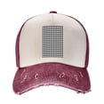 thumbnail image 2 of Checkerboard Chess Baseball Cap Distressed Adjustable Vintage Cotton Denim Hat for Women Men, 2 of 7
